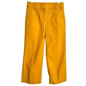 LOFT Size 4 Gold Cotton/Spandex Chinos Wide Leg High Rise Pockets